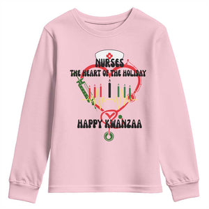 Nurses The Heart Of The Holiday Youth Sweatshirt Kwanzaa Celebration Gift TS12 Light Pink Print Your Wear
