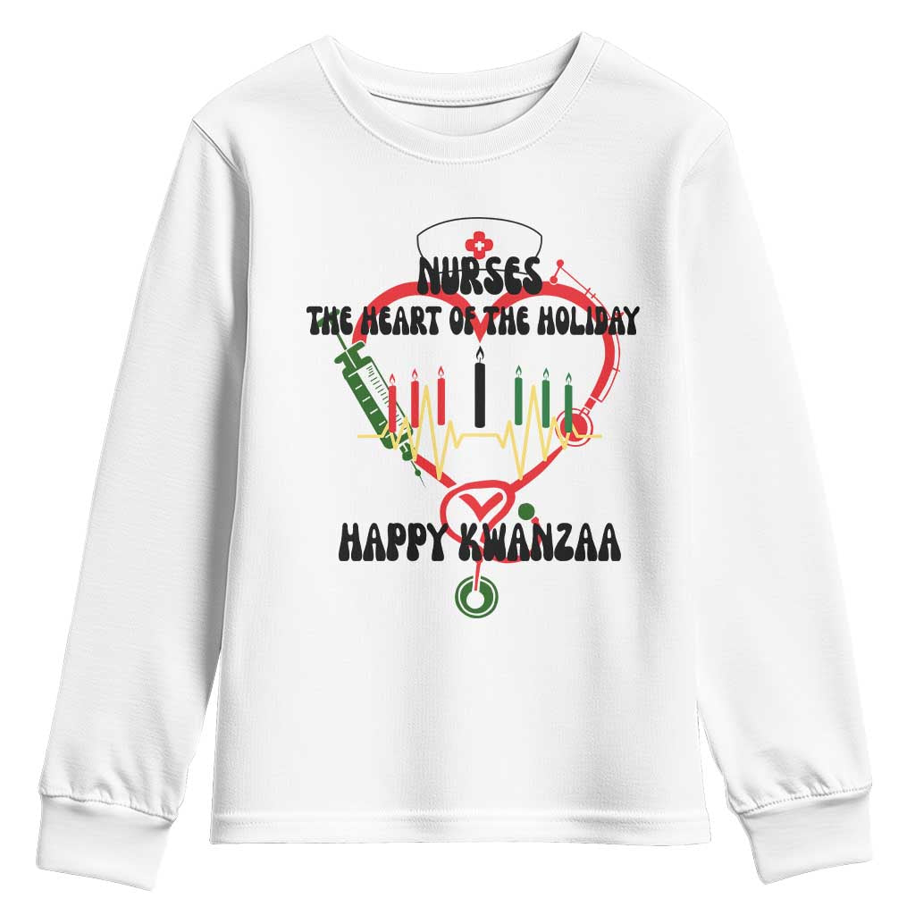 Nurses The Heart Of The Holiday Youth Sweatshirt Kwanzaa Celebration Gift TS12 White Print Your Wear