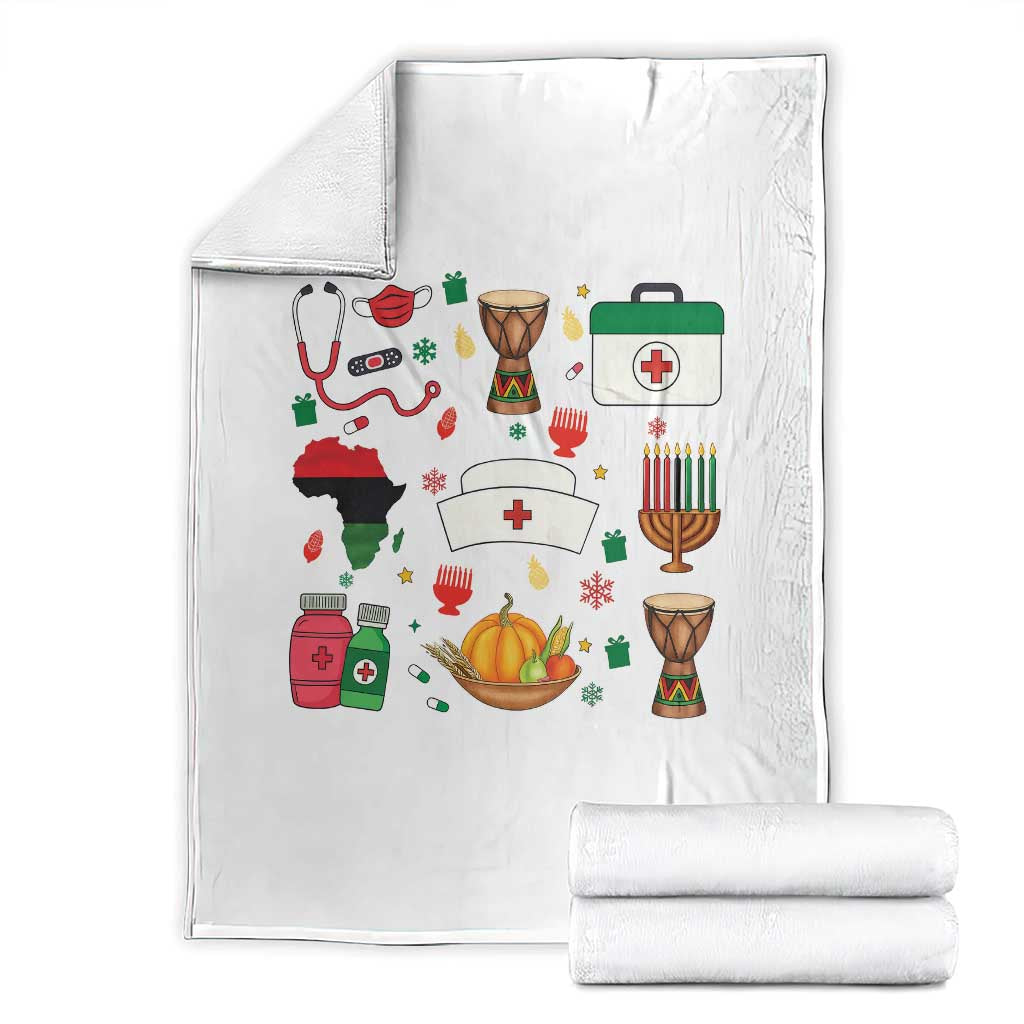 Happy Kwanzaa Nurse Pride Throw Blanket African Culture Holiday Gift - Print Your Wear