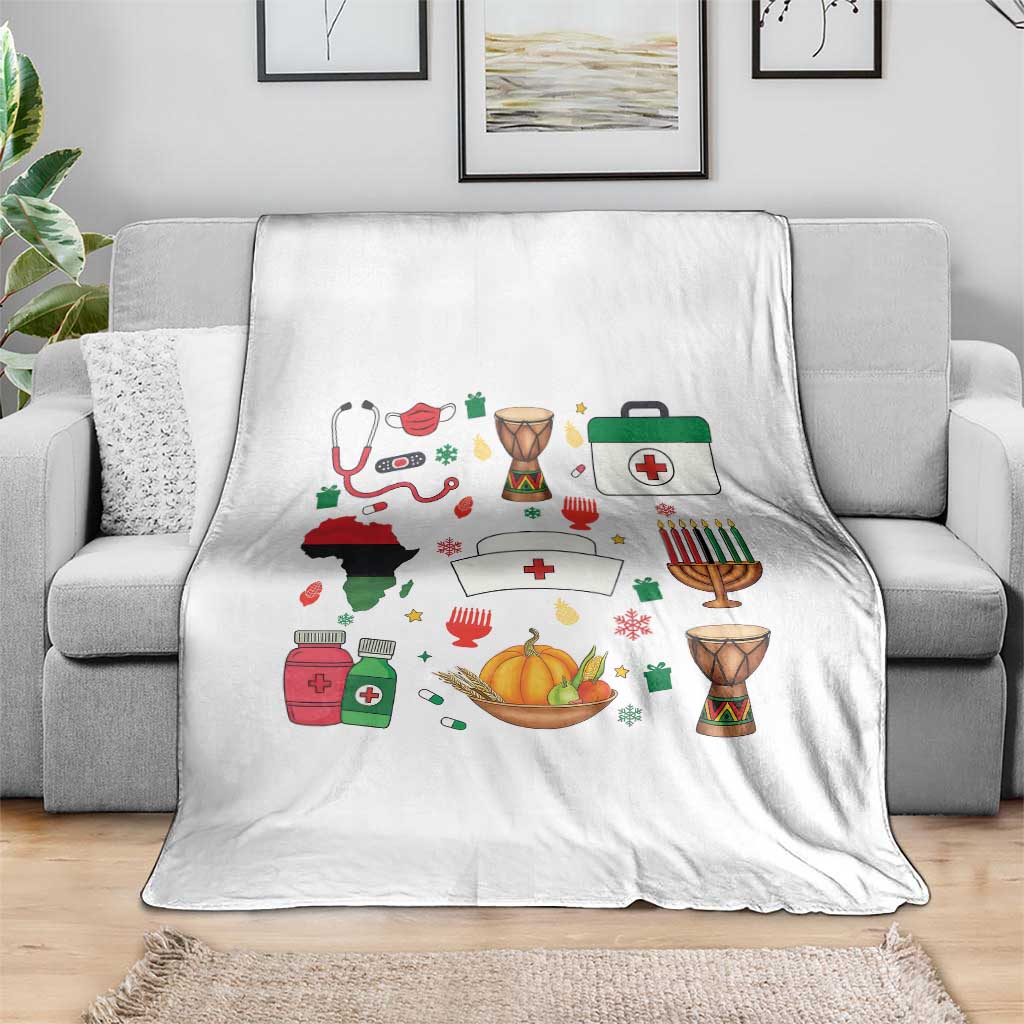 Happy Kwanzaa Nurse Pride Throw Blanket African Culture Holiday Gift TS12 Print Your Wear
