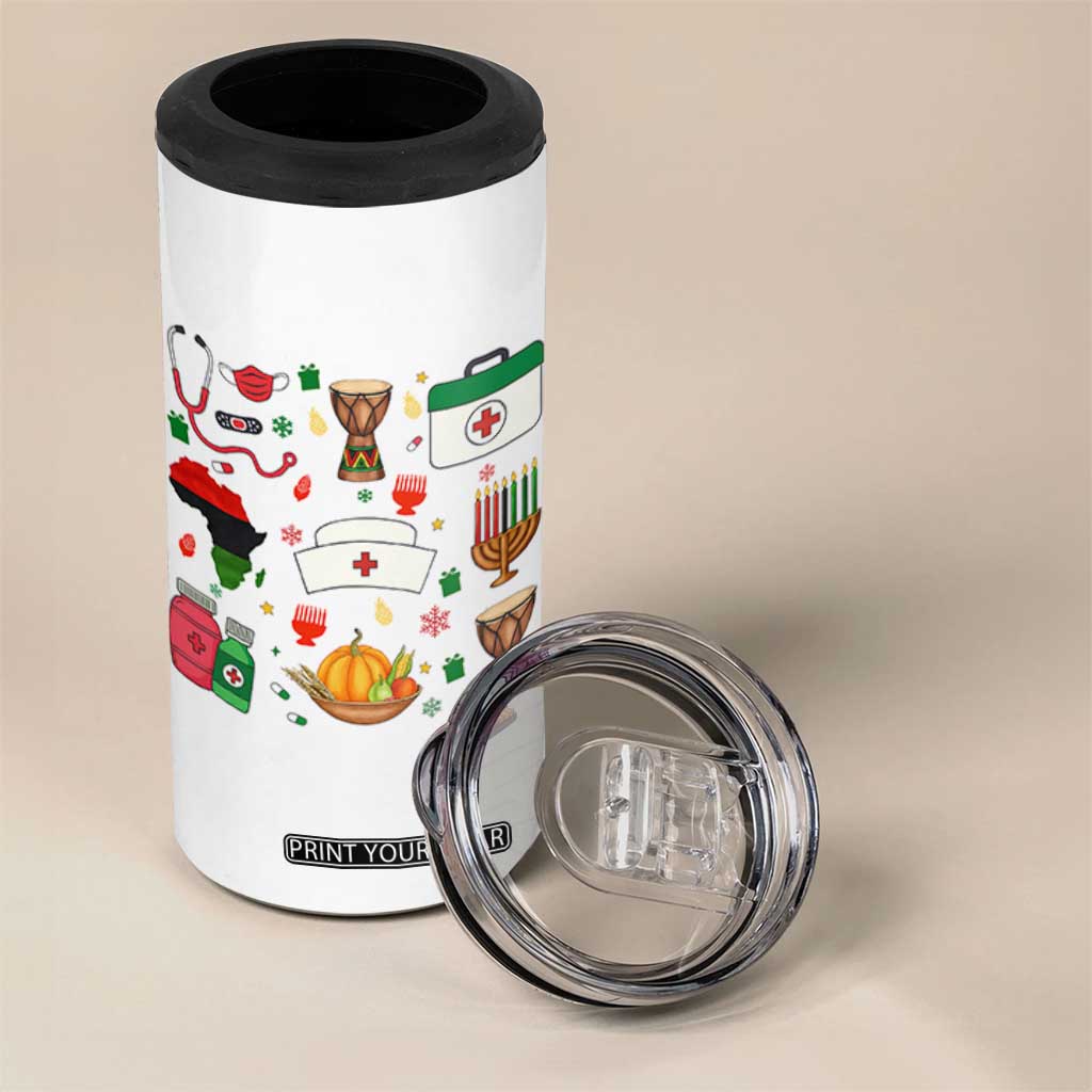 Happy Kwanzaa Nurse Pride 4 in 1 Can Cooler Tumbler African Culture Holiday Gift TS12 Print Your Wear