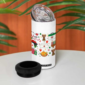 Happy Kwanzaa Nurse Pride 4 in 1 Can Cooler Tumbler African Culture Holiday Gift - Print Your Wear