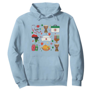 Happy Kwanzaa Nurse Pride Hoodie African Culture Holiday Gift TS12 Light Blue Print Your Wear