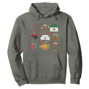 Happy Kwanzaa Nurse Pride Hoodie African Culture Holiday Gift TS12 Military Green Print Your Wear