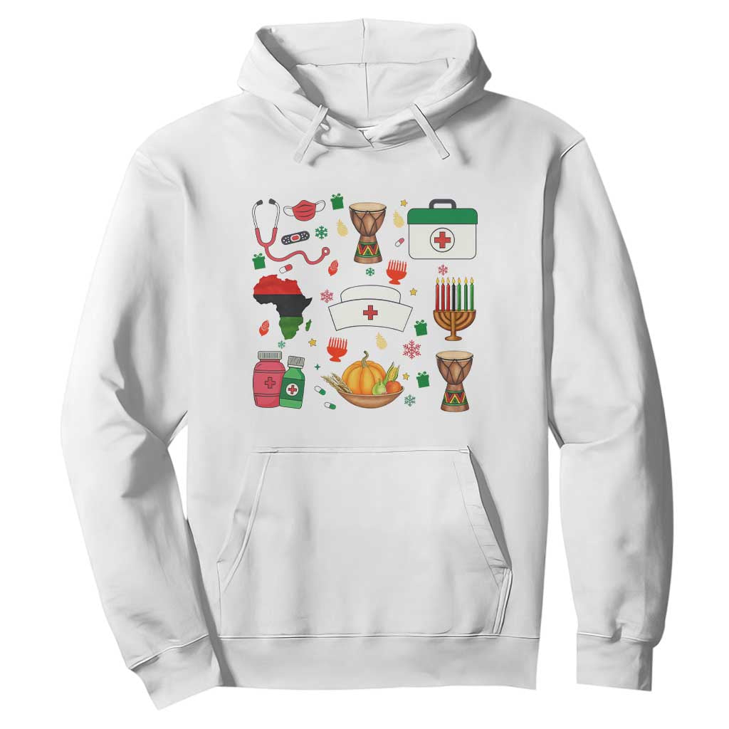 Happy Kwanzaa Nurse Pride Hoodie African Culture Holiday Gift TS12 White Print Your Wear