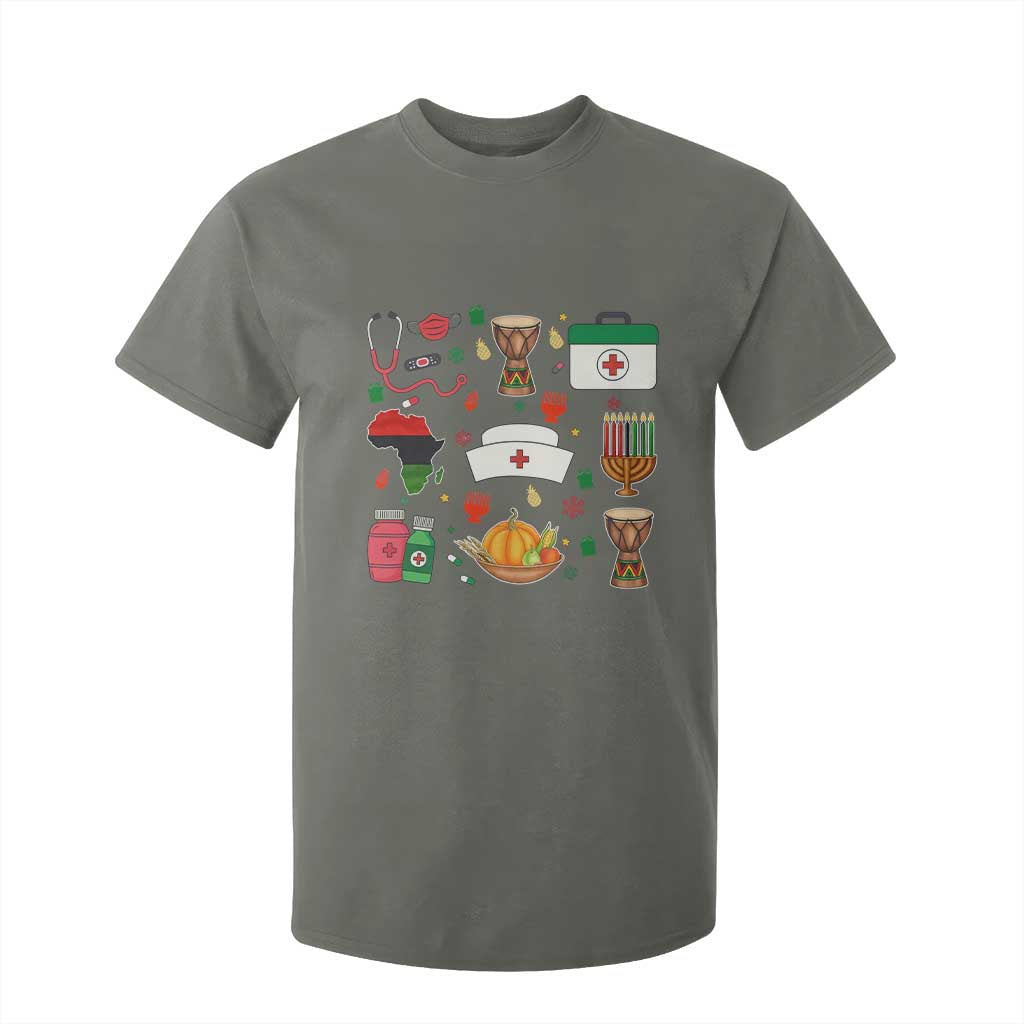 Happy Kwanzaa Nurse Pride T Shirt For Kid African Culture Holiday Gift TS12 Military Green Print Your Wear
