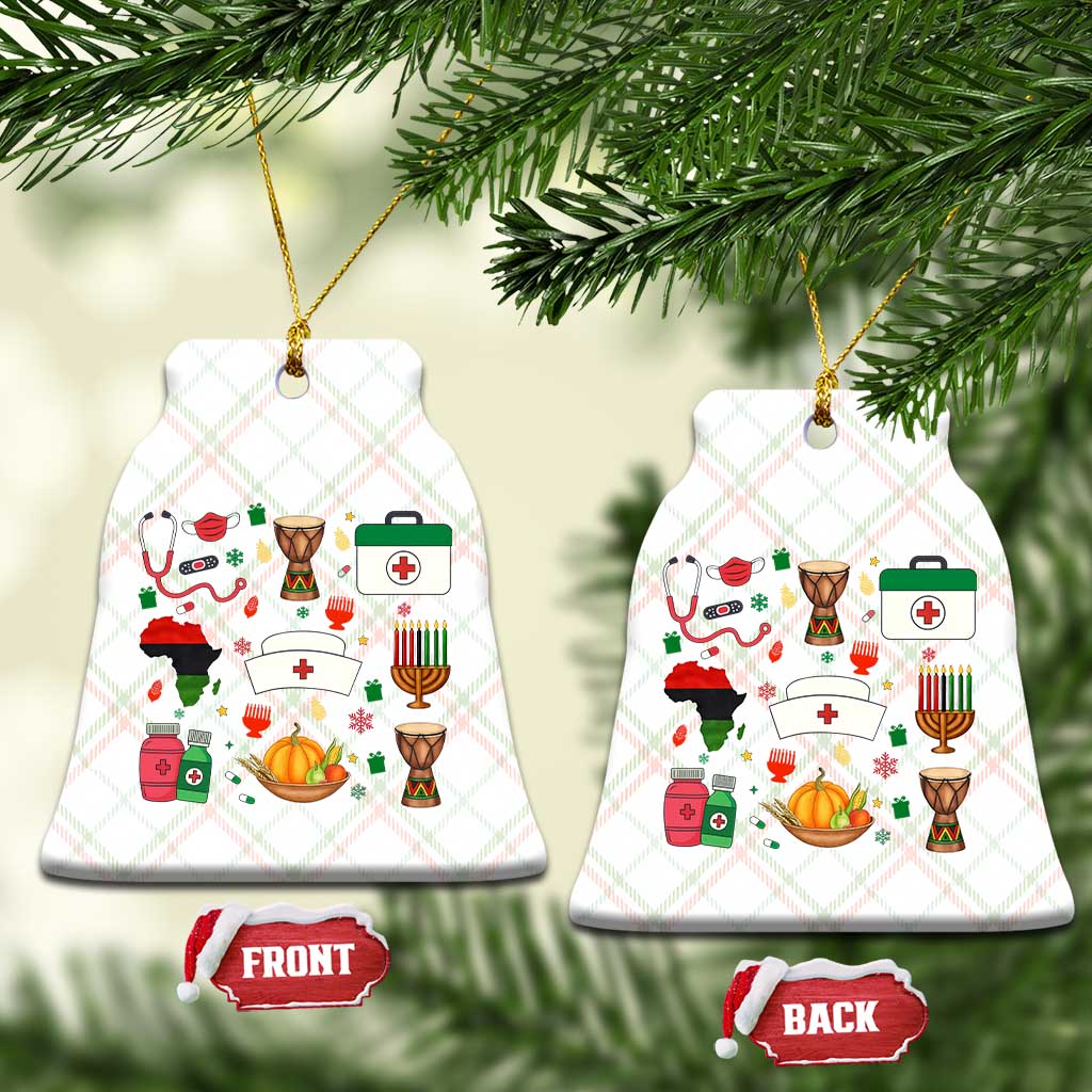 Happy Kwanzaa Nurse Pride Ceramic Ornament African Culture Holiday Gift - Print Your Wear