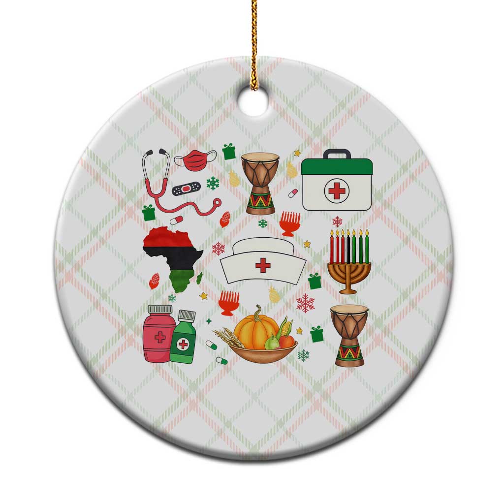 Happy Kwanzaa Nurse Pride Ceramic Ornament African Culture Holiday Gift - Print Your Wear