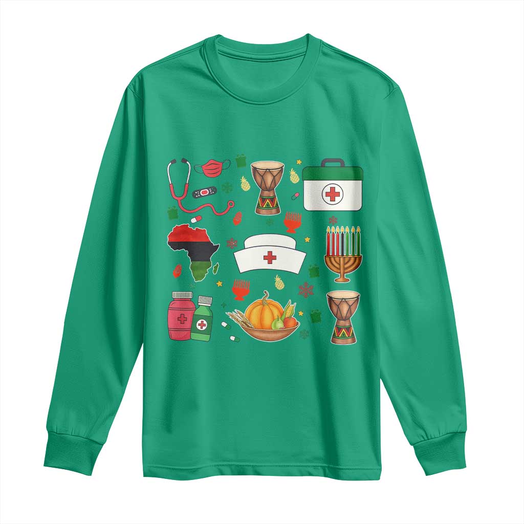 Happy Kwanzaa Nurse Pride Long Sleeve Shirt African Culture Holiday Gift TS12 Irish Green Print Your Wear