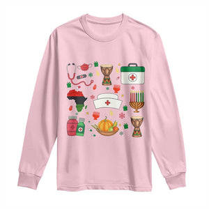 Happy Kwanzaa Nurse Pride Long Sleeve Shirt African Culture Holiday Gift TS12 Light Pink Print Your Wear