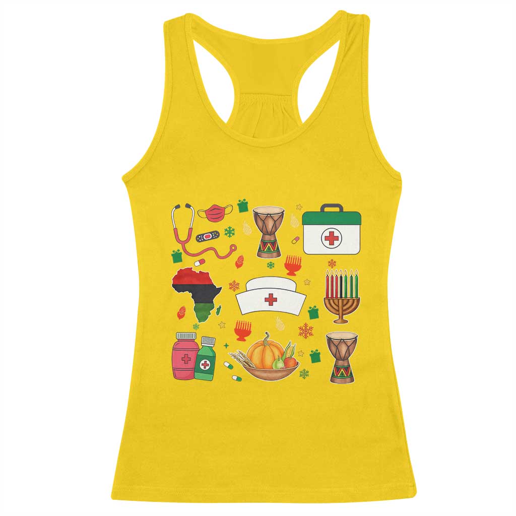Happy Kwanzaa Nurse Pride Racerback Tank Top African Culture Holiday Gift - Print Your Wear
