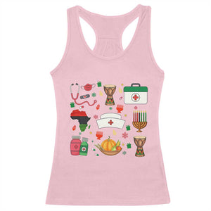 Happy Kwanzaa Nurse Pride Racerback Tank Top African Culture Holiday Gift TS12 Light Pink Print Your Wear