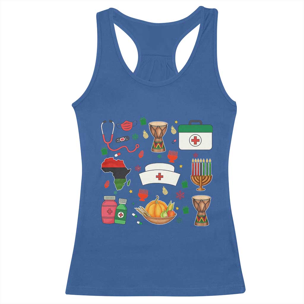 Happy Kwanzaa Nurse Pride Racerback Tank Top African Culture Holiday Gift TS12 Royal Blue Print Your Wear