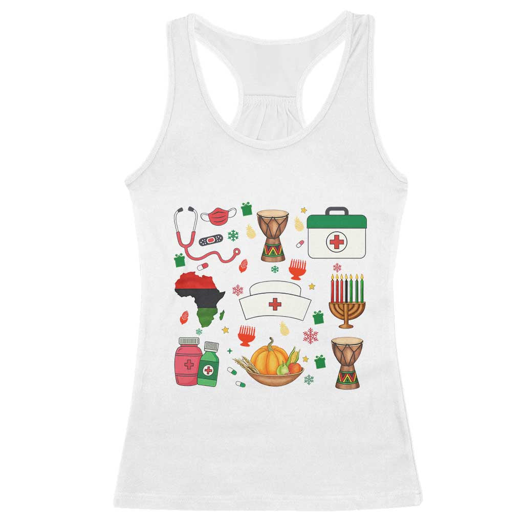 Happy Kwanzaa Nurse Pride Racerback Tank Top African Culture Holiday Gift - Print Your Wear