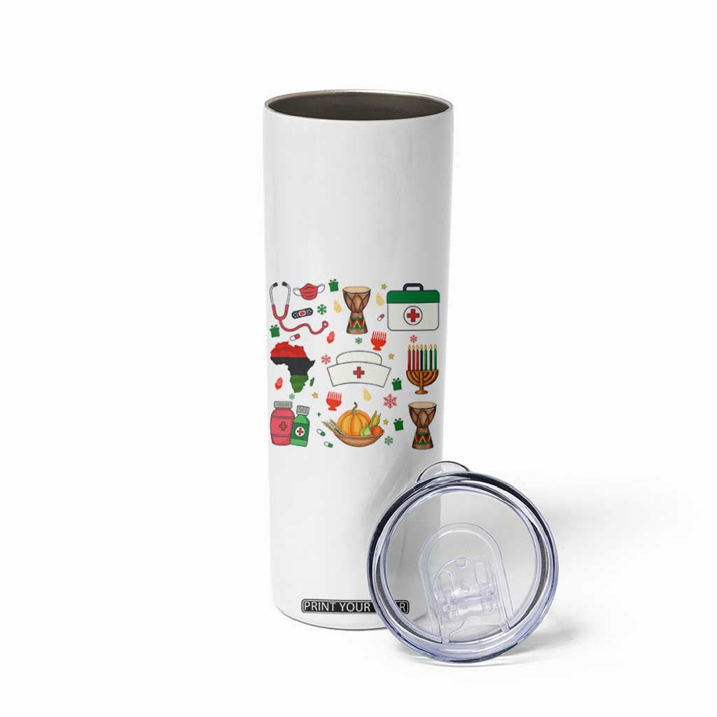 Happy Kwanzaa Nurse Pride Skinny Tumbler African Culture Holiday Gift - Print Your Wear