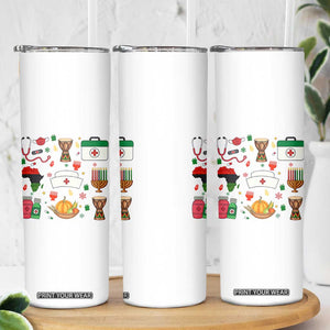 Happy Kwanzaa Nurse Pride Skinny Tumbler African Culture Holiday Gift - Print Your Wear