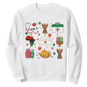 Happy Kwanzaa Nurse Pride Sweatshirt African Culture Holiday Gift TS12 White Print Your Wear