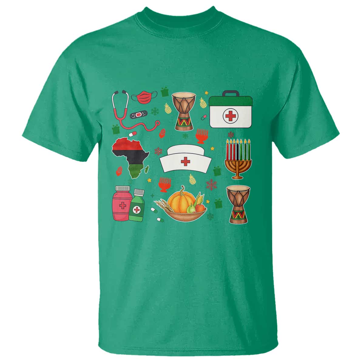 Happy Kwanzaa Nurse Pride T Shirt African Culture Holiday Gift TS12 Irish Green Print Your Wear
