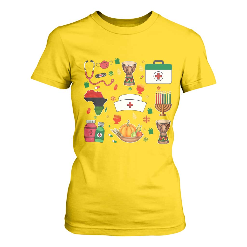 Happy Kwanzaa Nurse Pride T Shirt For Women African Culture Holiday Gift TS12 Daisy Print Your Wear