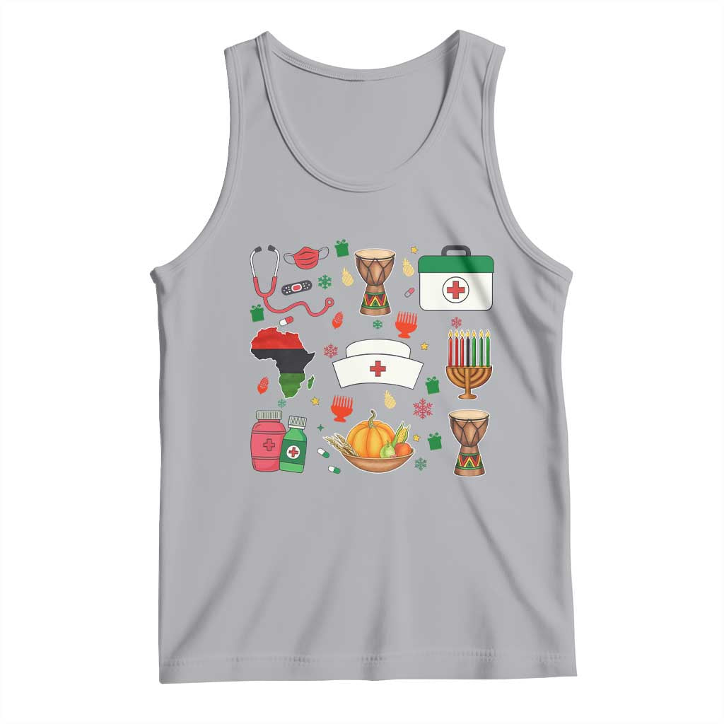 Happy Kwanzaa Nurse Pride Tank Top African Culture Holiday Gift TS12 Athletic Heather Print Your Wear