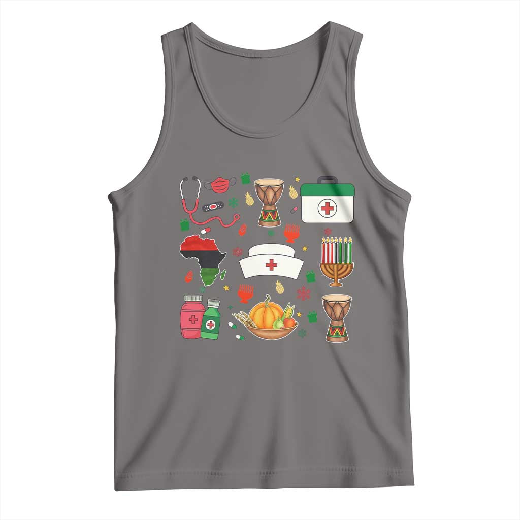 Happy Kwanzaa Nurse Pride Tank Top African Culture Holiday Gift TS12 Deep Heather Print Your Wear