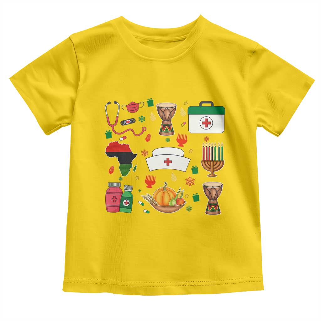 Happy Kwanzaa Nurse Pride Toddler T Shirt African Culture Holiday Gift - Print Your Wear