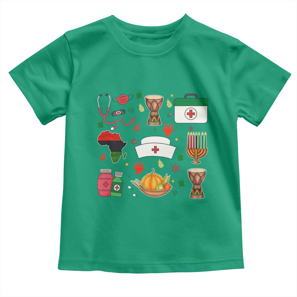 Happy Kwanzaa Nurse Pride Toddler T Shirt African Culture Holiday Gift - Print Your Wear