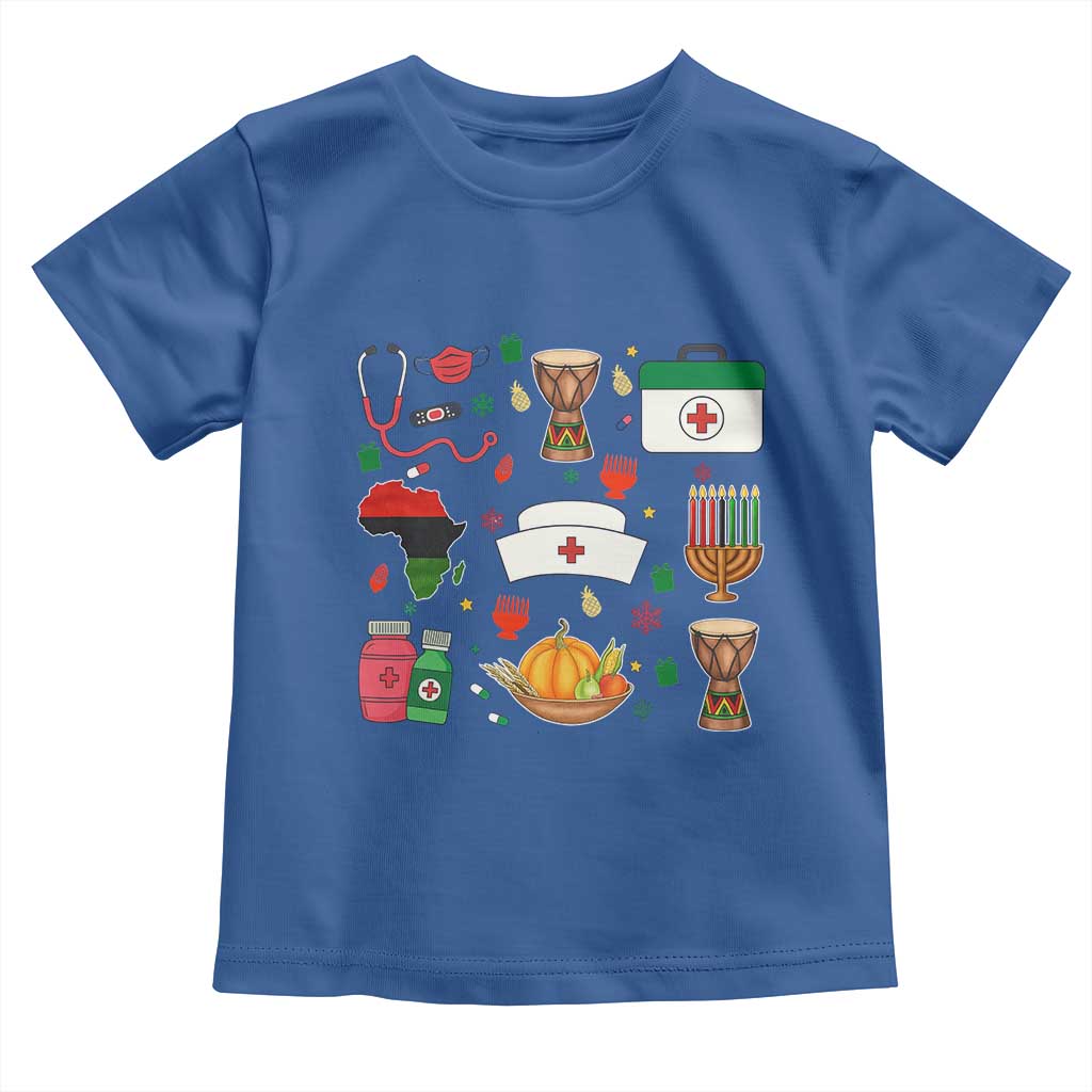 Happy Kwanzaa Nurse Pride Toddler T Shirt African Culture Holiday Gift TS12 Royal Blue Print Your Wear