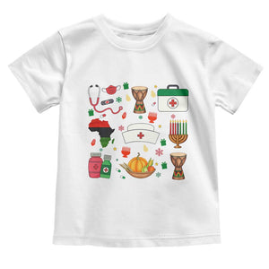 Happy Kwanzaa Nurse Pride Toddler T Shirt African Culture Holiday Gift TS12 White Print Your Wear