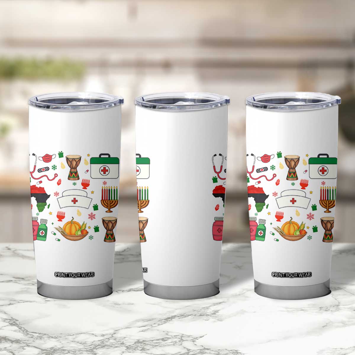 Happy Kwanzaa Nurse Pride Tumbler Cup African Culture Holiday Gift - Print Your Wear