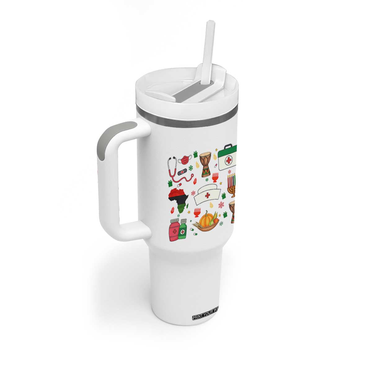 Happy Kwanzaa Nurse Pride Tumbler With Handle African Culture Holiday Gift - Print Your Wear