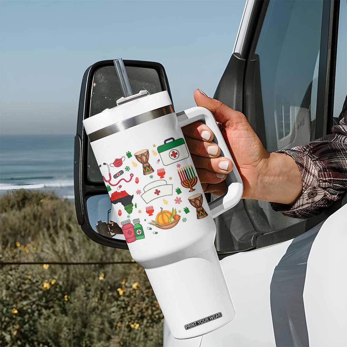 Happy Kwanzaa Nurse Pride Tumbler With Handle African Culture Holiday Gift - Print Your Wear