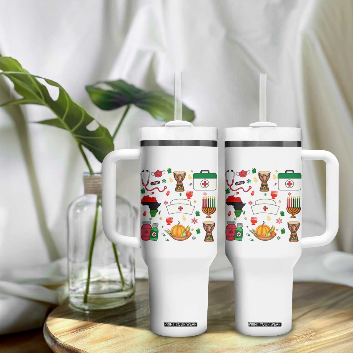 Happy Kwanzaa Nurse Pride Tumbler With Handle African Culture Holiday Gift TS12 Print Your Wear