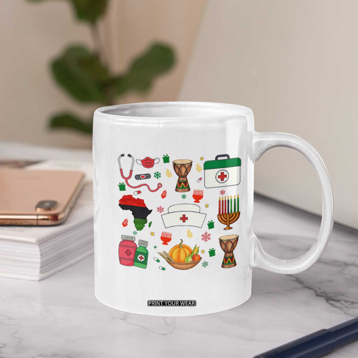 Happy Kwanzaa Nurse Pride Coffee Mug African Culture Holiday Gift TS12 Print Your Wear