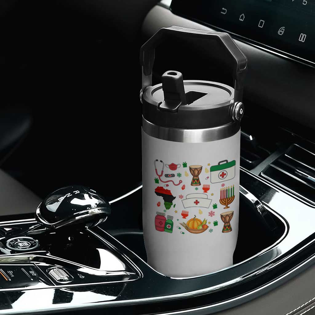 Happy Kwanzaa Nurse Pride Flip Straw Tumbler African Culture Holiday Gift TS12 Print Your Wear