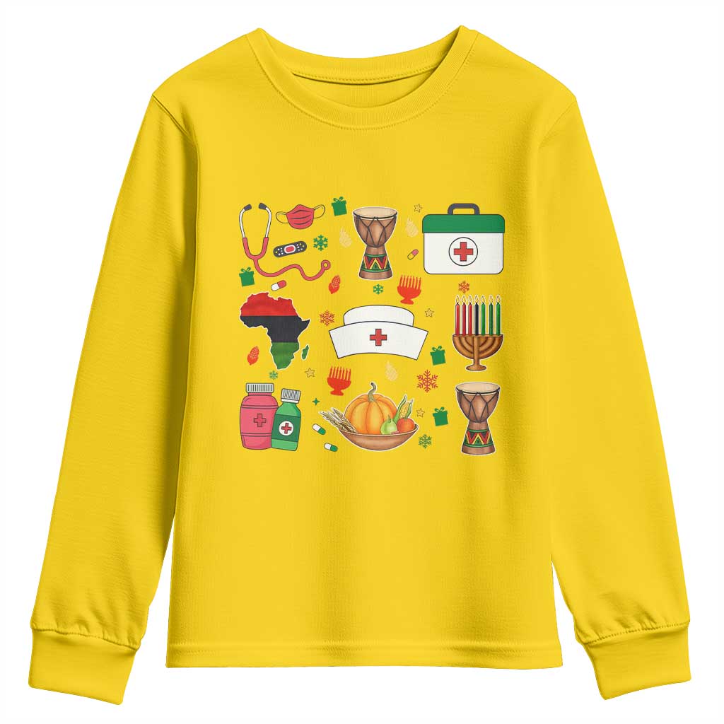 Happy Kwanzaa Nurse Pride Youth Sweatshirt African Culture Holiday Gift TS12 Daisy Print Your Wear