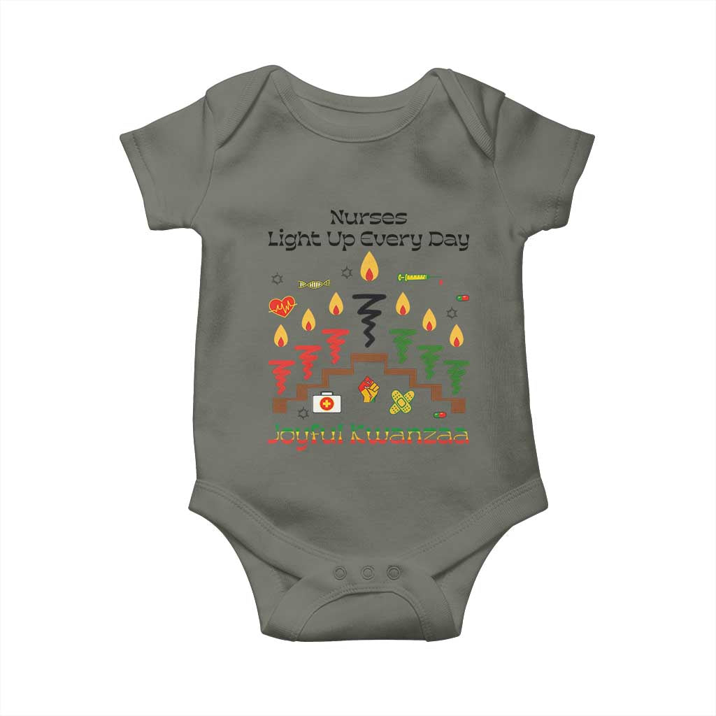 Joyful Kwanzaa Nurse Gift Baby Onesie Light Up Everyday TS12 Military Green Print Your Wear