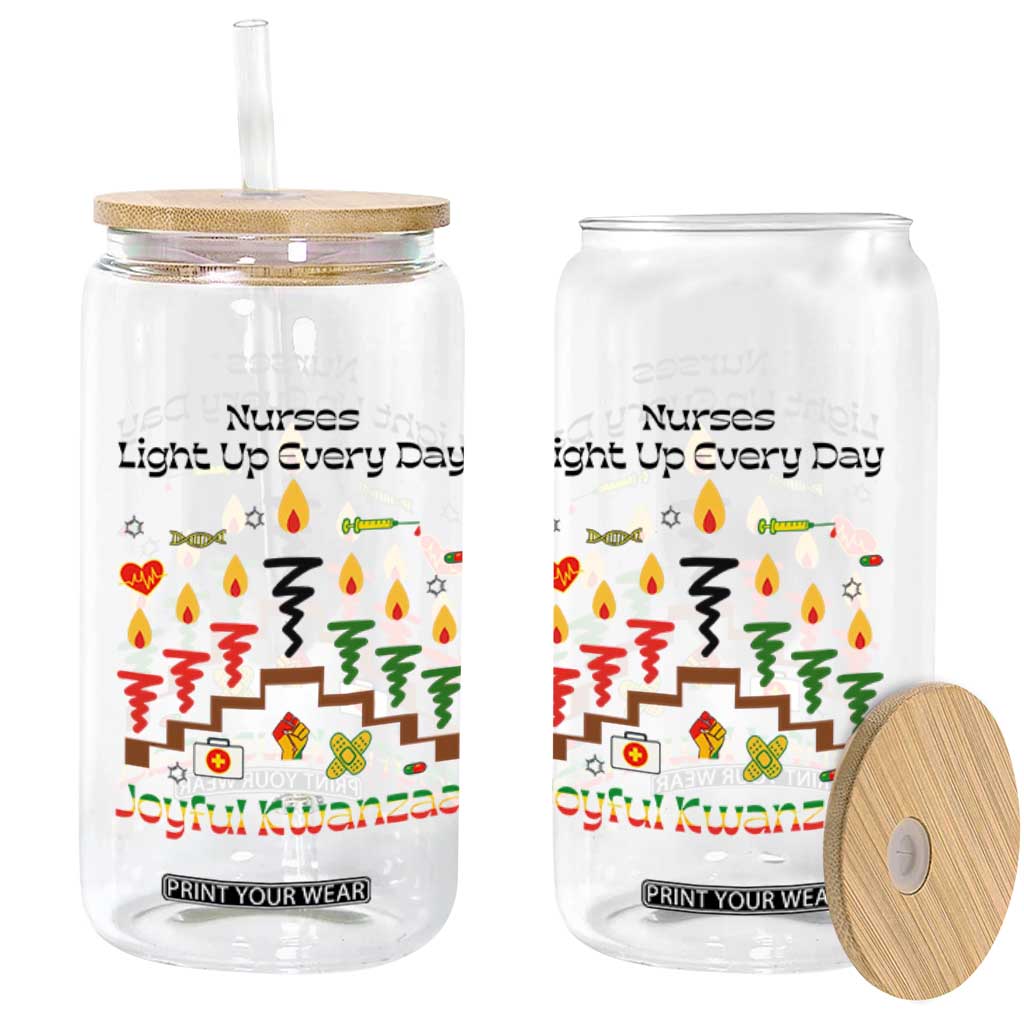 Joyful Kwanzaa Nurse Gift Glass Can Light Up Everyday TS12 Print Your Wear