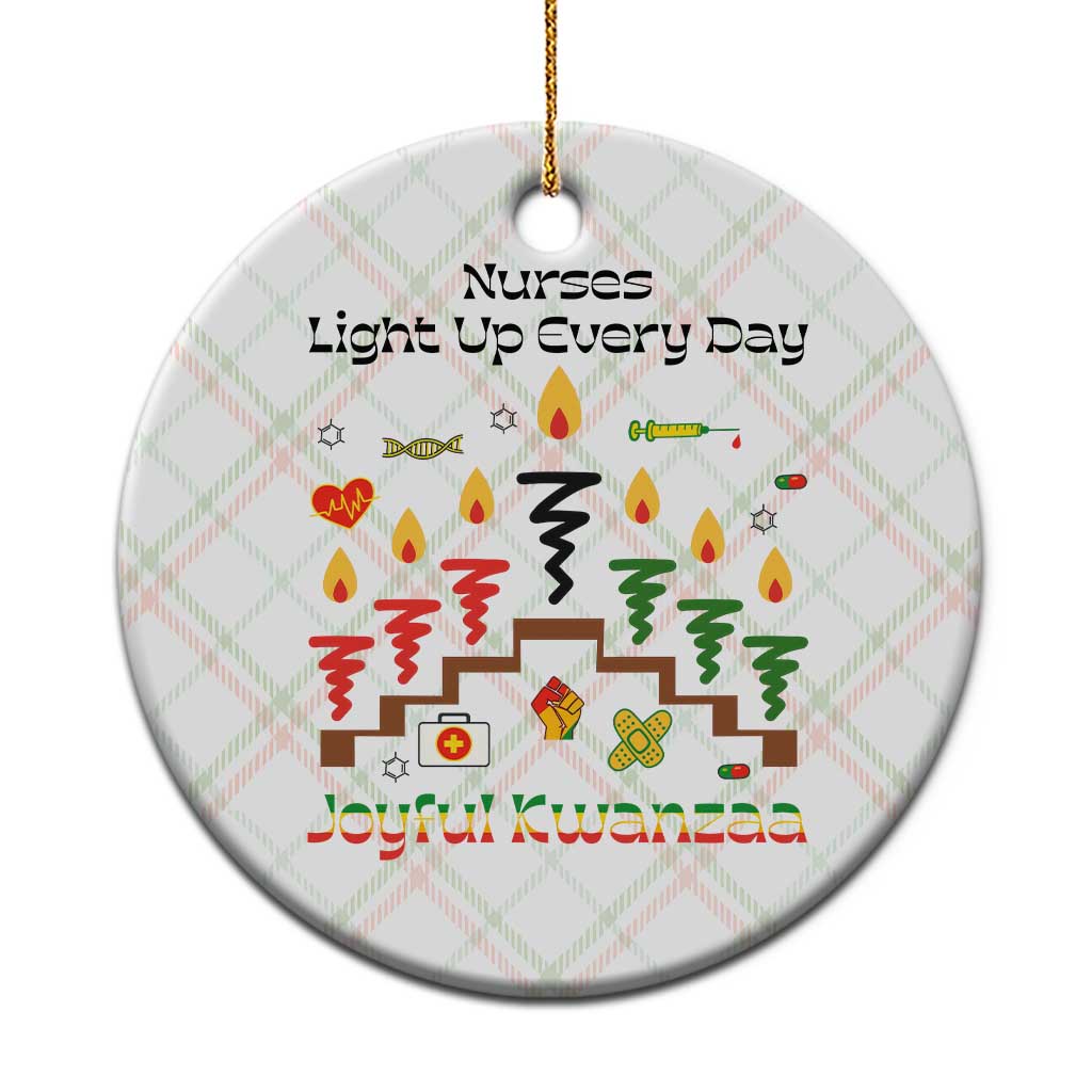Joyful Kwanzaa Nurse Gift Ceramic Ornament Light Up Everyday TS12 1pc Christmas Plaid Print Your Wear