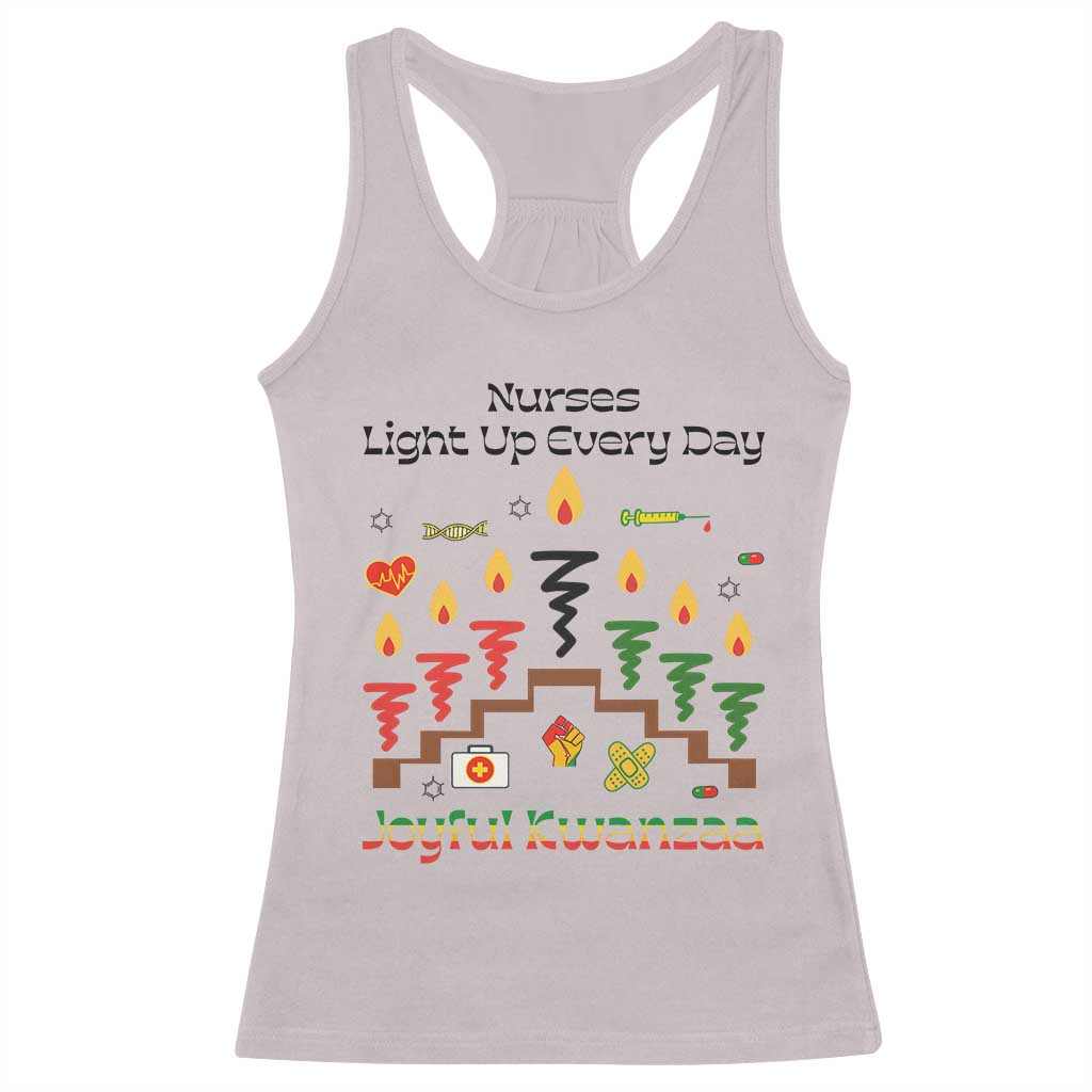 Joyful Kwanzaa Nurse Gift Racerback Tank Top Light Up Everyday TS12 Ice Gray Print Your Wear