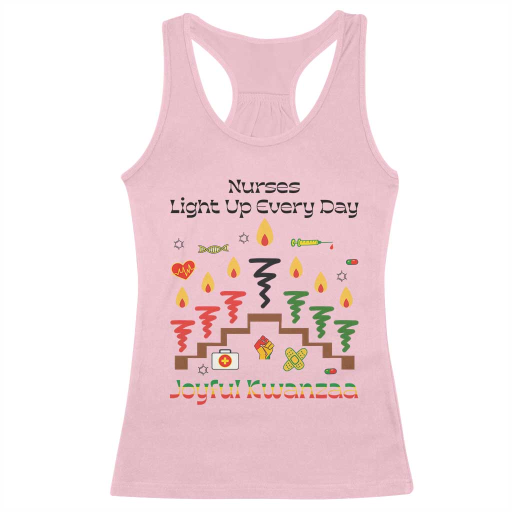 Joyful Kwanzaa Nurse Gift Racerback Tank Top Light Up Everyday TS12 Light Pink Print Your Wear