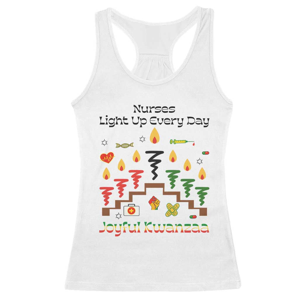 Joyful Kwanzaa Nurse Gift Racerback Tank Top Light Up Everyday TS12 White Print Your Wear