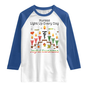 Joyful Kwanzaa Nurse Gift Raglan Shirt Light Up Everyday TS12 White Royal Print Your Wear