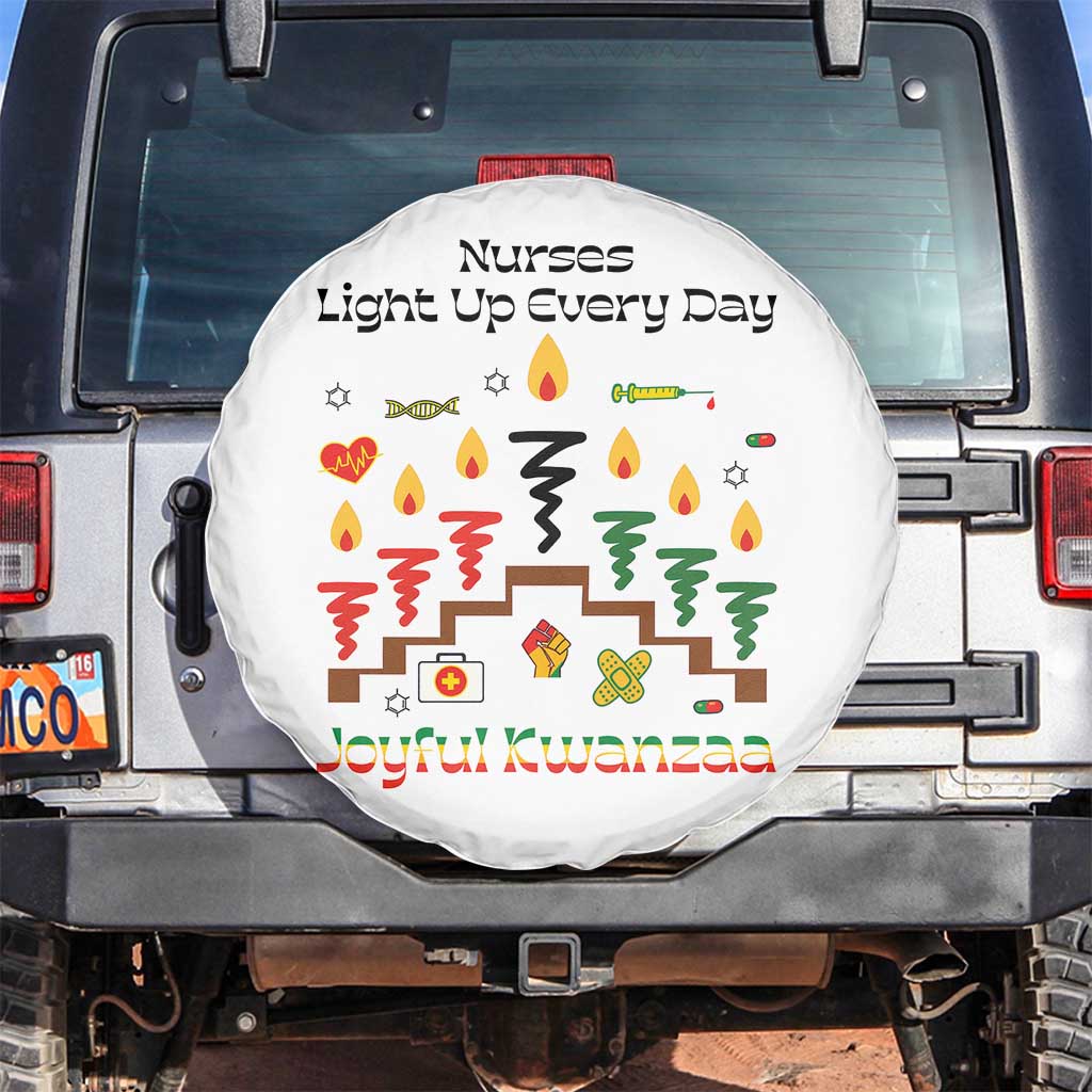 Joyful Kwanzaa Nurse Gift Spare Tire Cover Light Up Everyday TS12 No hole White Print Your Wear