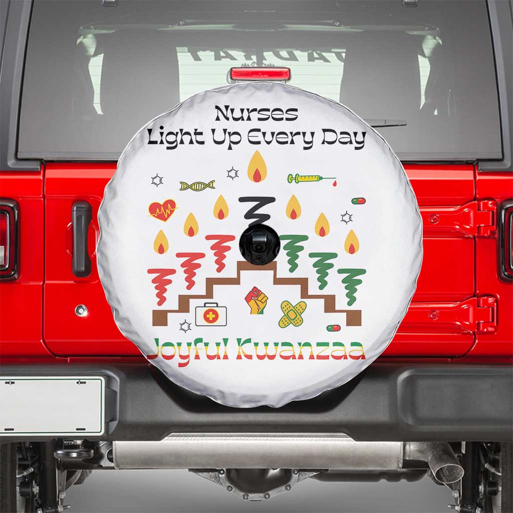Joyful Kwanzaa Nurse Gift Spare Tire Cover Light Up Everyday TS12 White Print Your Wear