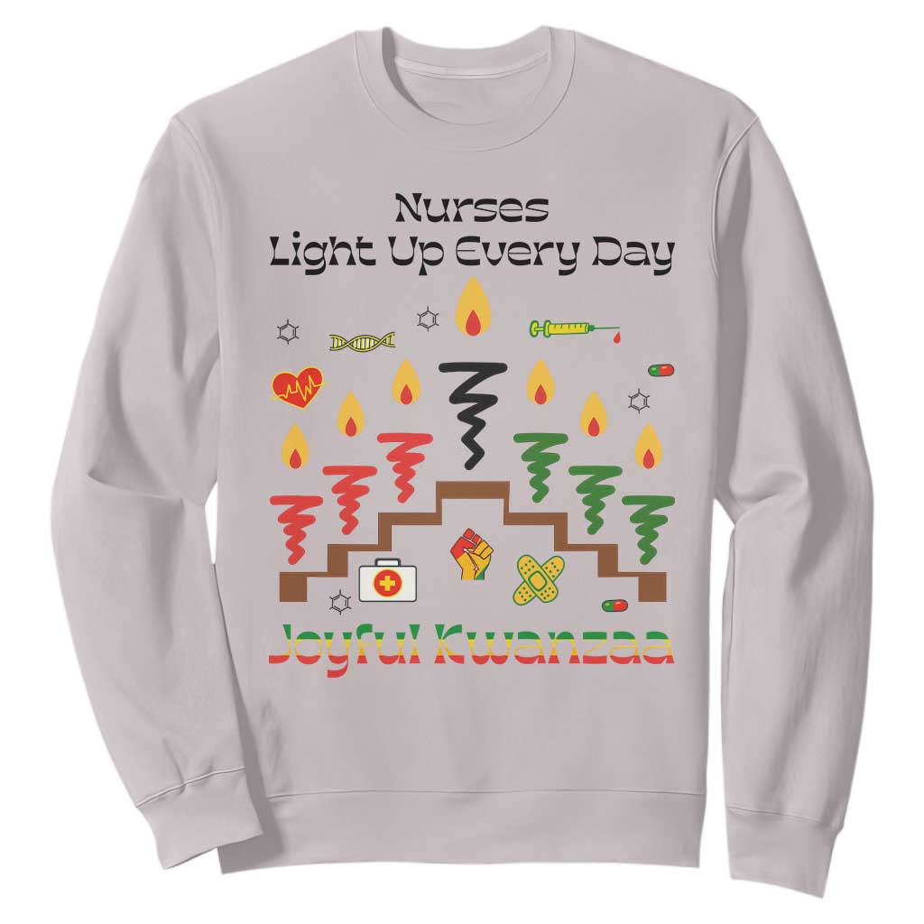 Joyful Kwanzaa Nurse Gift Sweatshirt Light Up Everyday TS12 Ice Gray Print Your Wear
