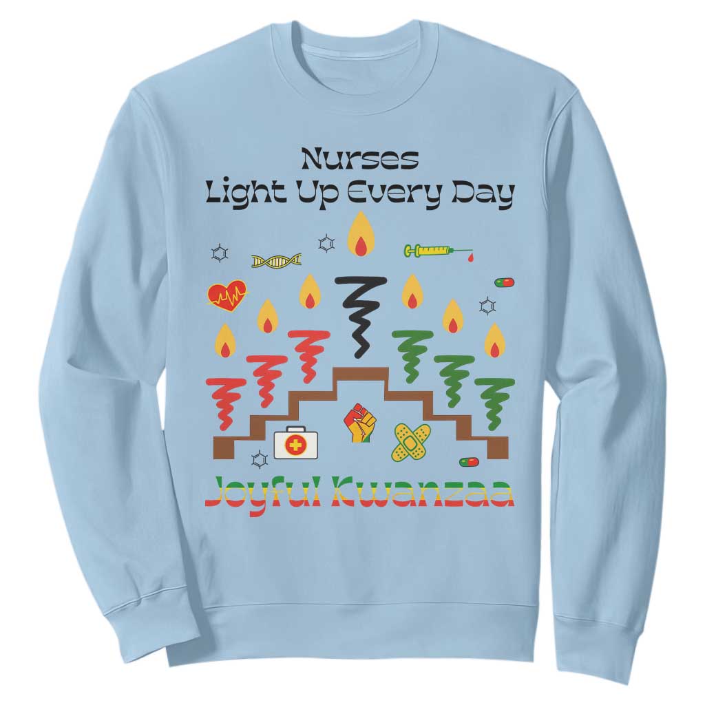 Joyful Kwanzaa Nurse Gift Sweatshirt Light Up Everyday TS12 Light Blue Print Your Wear
