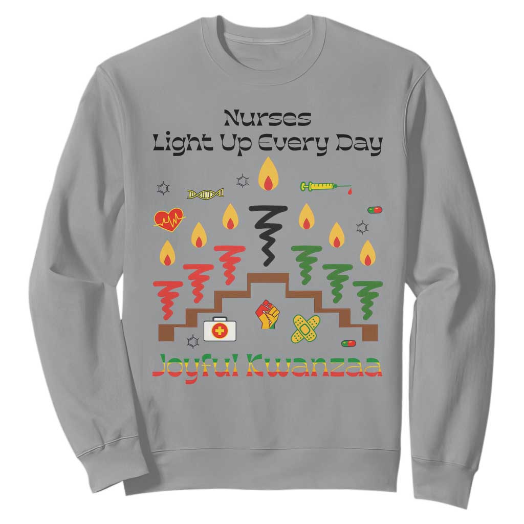 Joyful Kwanzaa Nurse Gift Sweatshirt Light Up Everyday TS12 Sport Gray Print Your Wear