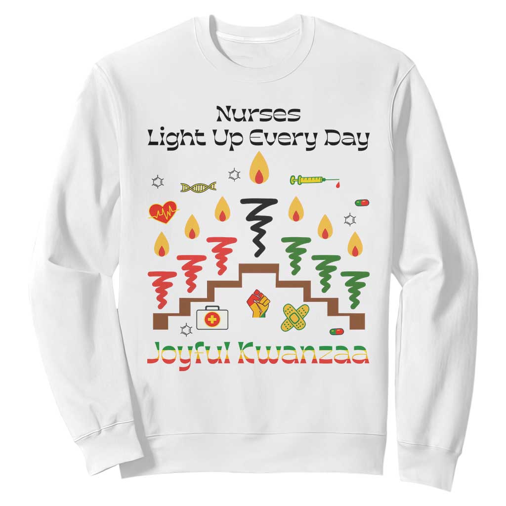 Joyful Kwanzaa Nurse Gift Sweatshirt Light Up Everyday TS12 White Print Your Wear