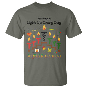 Joyful Kwanzaa Nurse Gift T Shirt Light Up Everyday TS12 Military Green Print Your Wear